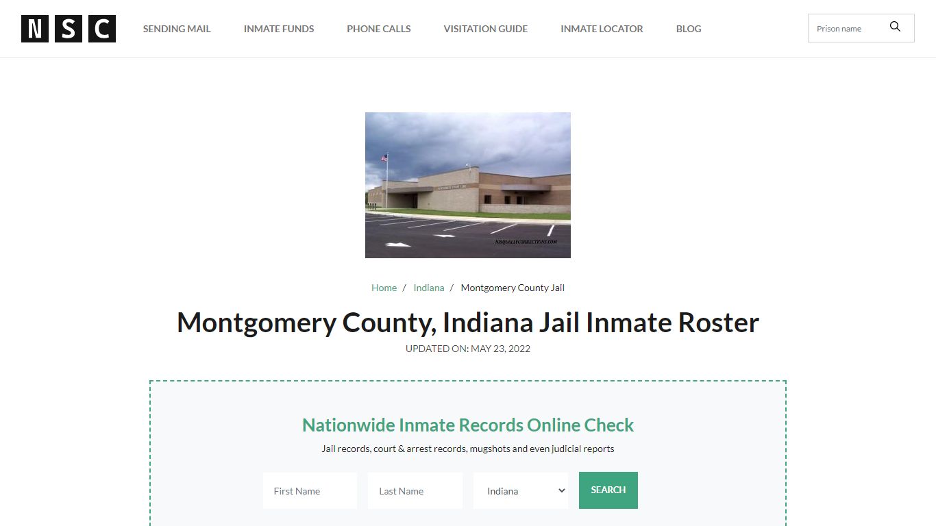 Montgomery County, Indiana Jail Inmate List - Nationwide Inmate Lookup ...