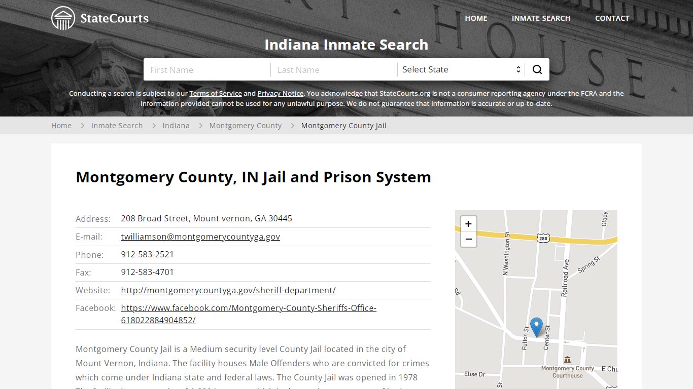 Montgomery County Jail Inmate Records Search, Indiana - StateCourts